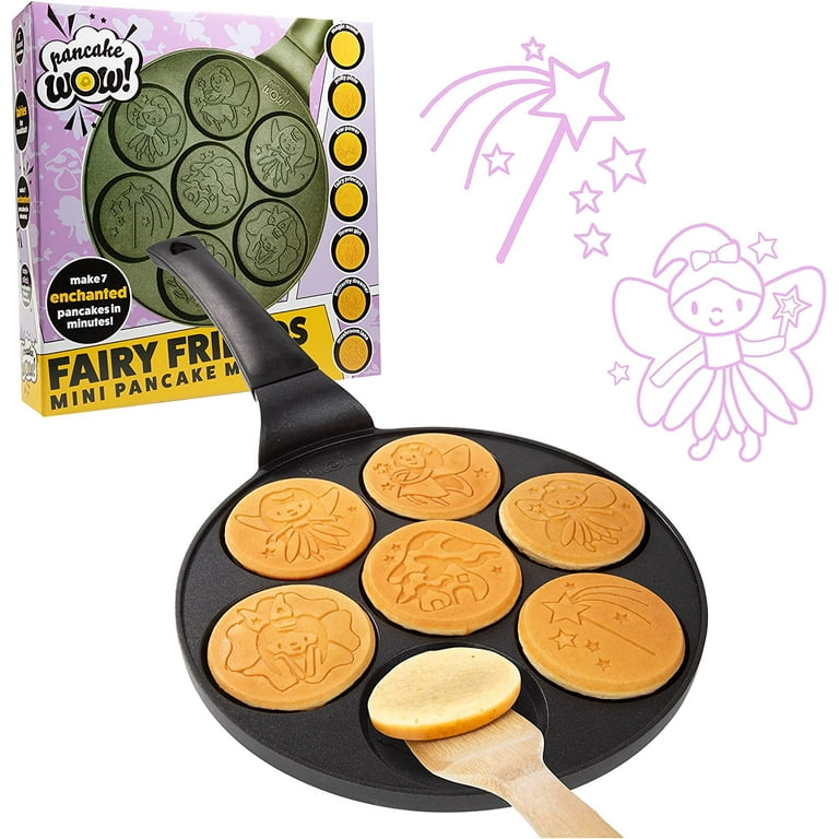 CucinaPro Fairy Friends Mini Pancake Pan - Make 7 Unique Flapjacks -  Nonstick Griddle for Breakfast Magic & Easy Cleanup - Fun Gift for Kids and