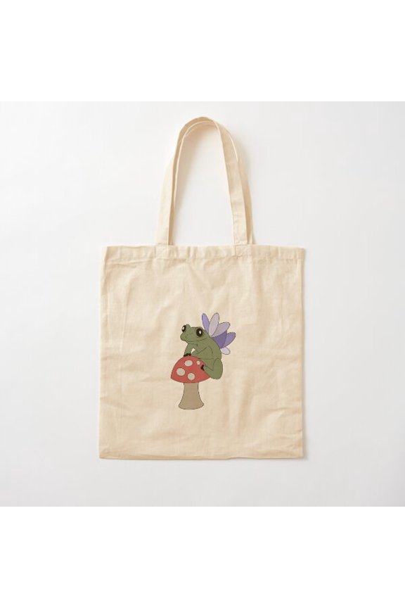 Fairy Frog Canvas Tote Bags, Reusable Shopping Bag