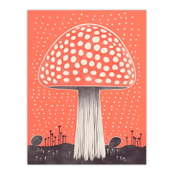 Fairy Fungi Toadstool Fly Agaric Coral Unframed Wall Art Print Poster Home Decor Premium