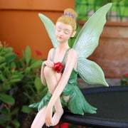 Fairy Garden Accessories,Fairies Garden Flower Pot Stakes,Glow In The Dark Flower Fairy Statue,Flower Fairy Figurines Garden Decor,Great Gifts for Mom Women Birthdays