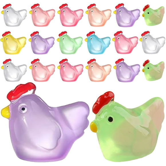 Fairy Garden Chicken Resin Farm Animal 70 Pcs Mini Luminous Plant Decor Safrisor Miniature Figurines