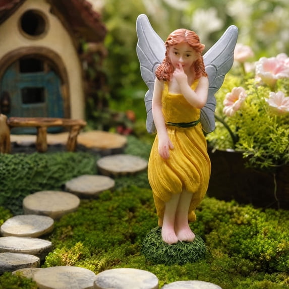 Fairy Garden Decor,Resin Mini Fairies Figurines, Tiny Fairy Garden Accessories for Gardens, Potted Plants, Lawn & Yard Decor