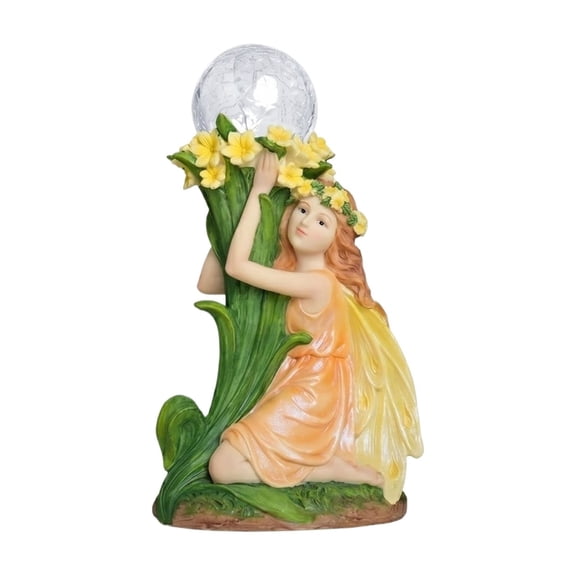 Fairy Garden Decor | Solar Garden Light Outdoor Waterproof | Resin Garden Sculpture for Yard Patio Lawn, 9 X 4.5 X 9 in