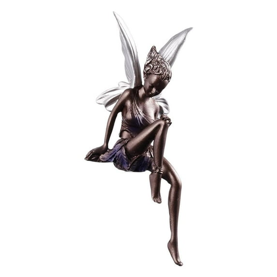 Fairy Garden Figurine Outdoor, Sitting Fairy Statue Garden Ornament, Resin Garden Angel Figurines Decor, Park Lawn Decoration Gifts for Grandma Mom Mothers Day