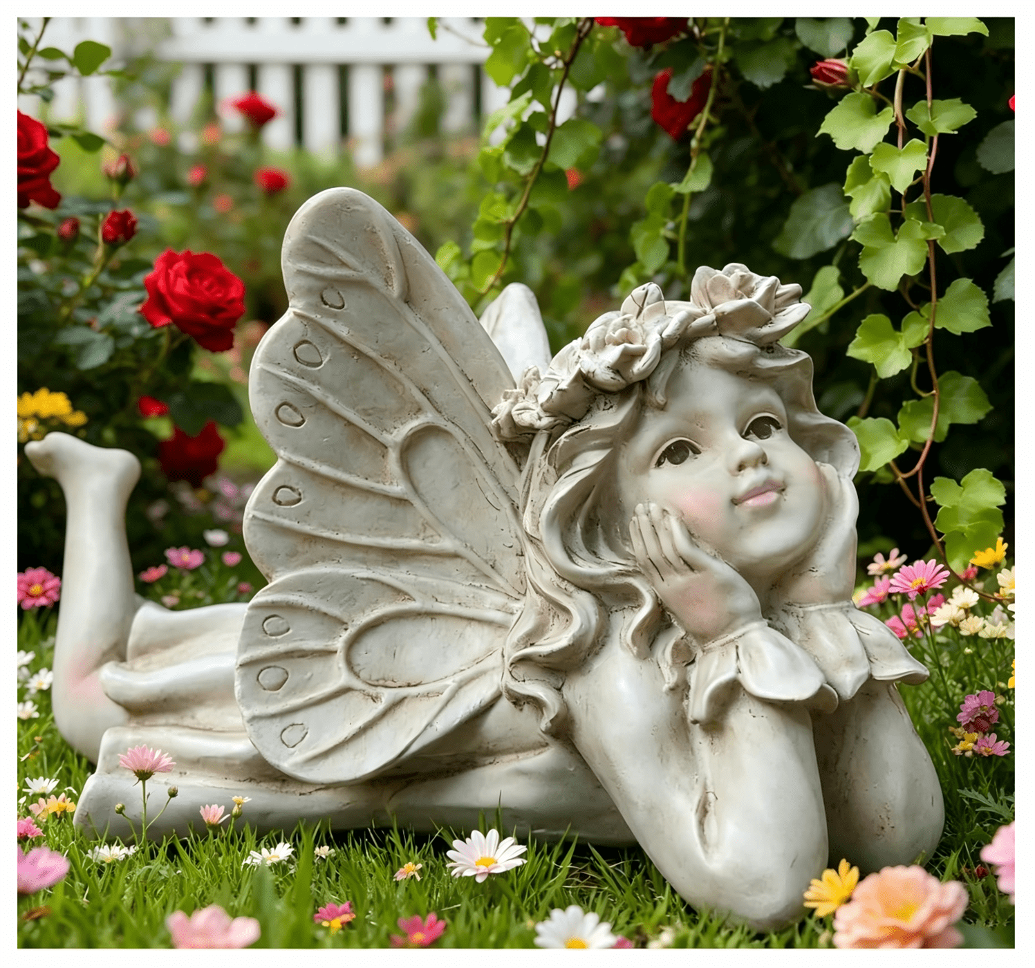DurableDelights Fairy Garden Figurines Angel Statue with Butterfly ...