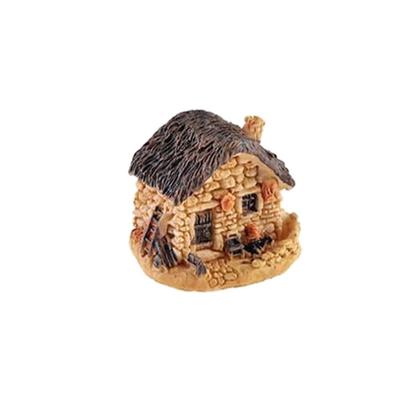 Fairy Garden House, Rustic Thatched Roof Miniature House for Terrarium Decor Outdoor Landscape Ornament