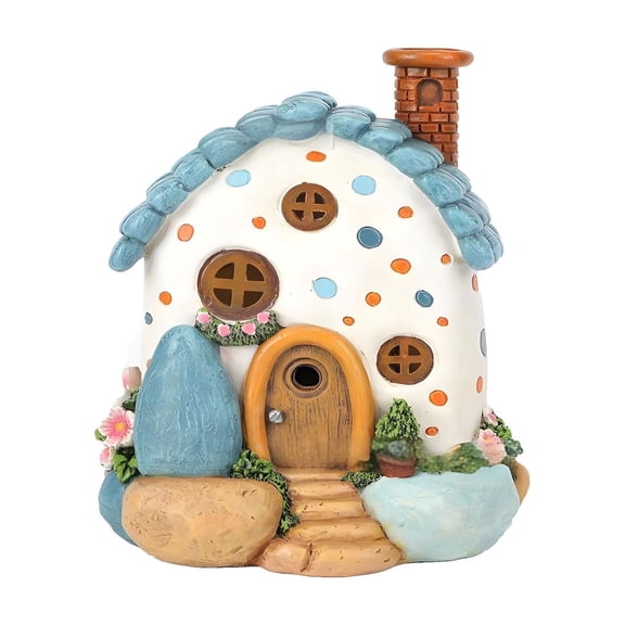 Fairy Garden Houses Statues with Solar Lights - Resin Fairy Houses for Outside, Funny Fairy Accessories for Home Garden & Patio Decoration Outdoor Decor