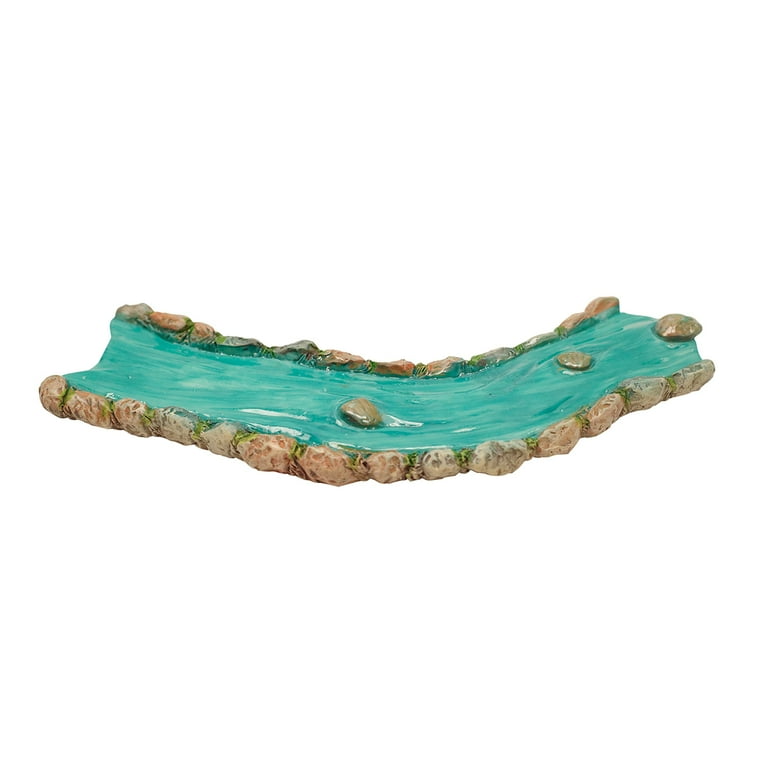 Mini Curved Stream Fairy Rock Garden Water Section 3D Dollhouse Decor Accessory Mini Curved Stream Fairy Rock Garden Water Section 3D Dollhouse Decor Accessory