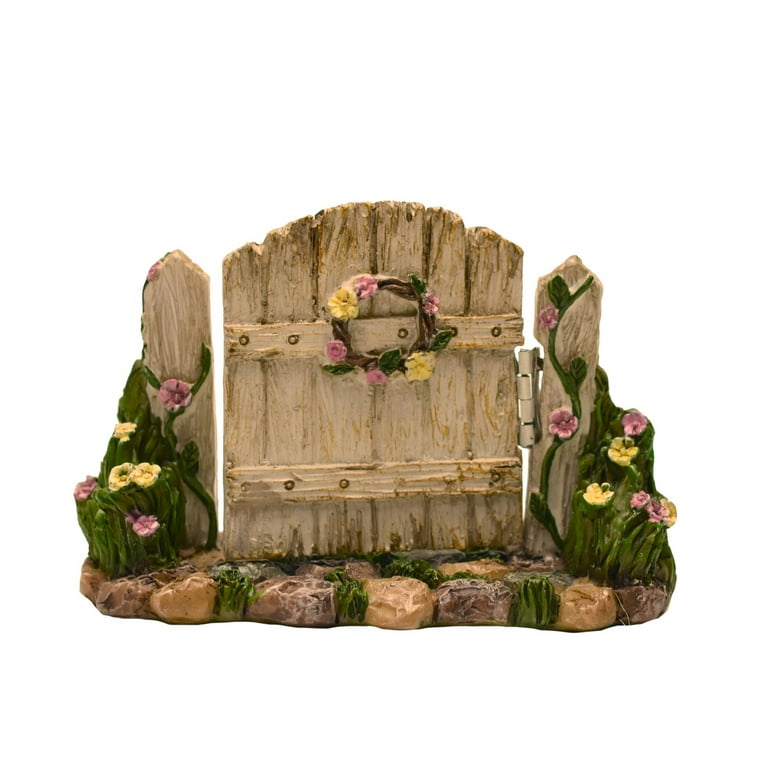 White Wood Miniature Cottage Gate Outdoor Fairy Garden Dollhouse Landscape Decor White Wood Miniature Cottage Gate Outdoor Fairy Garden Dollhouse Landscape Decor