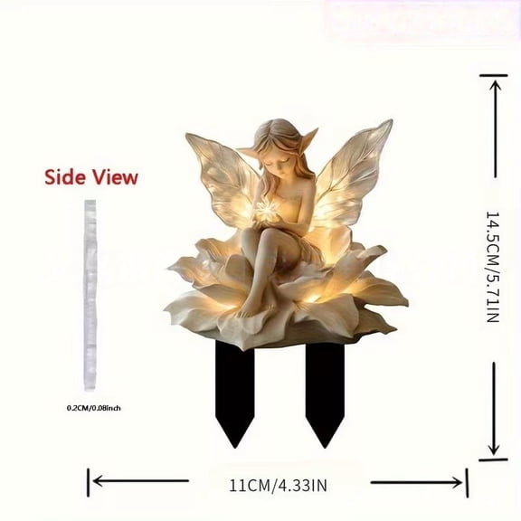 Fairy Garden Stake Decor 2D Flat Acrylic Elf Yard Sign Outdoor Garden Decoration Flat Ground Bonsai Terrace Arrangement