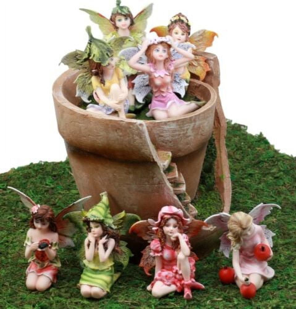 Miniature Fairies Figurines Accessories, Planter Pot Hanger Decorations  Fairies Flower Pot Resin Fairy Garden Figurines Angel Accessories Ornaments  for Outdoor Decor 