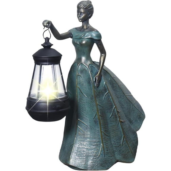 Fairy Garden Statue Solar Decor Resin with Lights Angel Outdoor Fall Yard Statues Gardening Gifts for Women 9.5 * 5.5 11.5 Inch