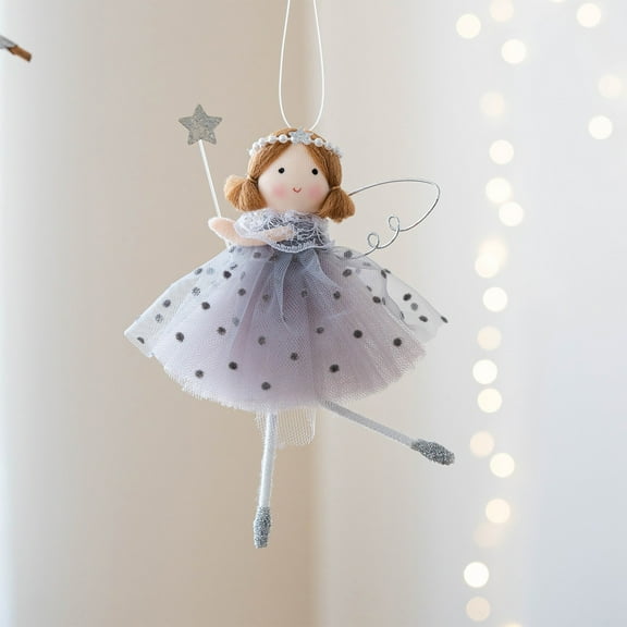 Fairy Girl Doll Angel Hanging Ornament Christmas New Year, Birthday Party, Wedding, Valentine's Day Decor Home Office Tree Window Decoration Gift for Kids Women