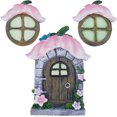 thumbnail image 1 of Fairy Gnome Door Windows Home Tree Decor Glow in Dark Miniature Fairies Sleeping Door Art Sculpture for Wall Trees House Outdoor Garden Yard Lawn Decorations Mini Ornament, 1 of 6