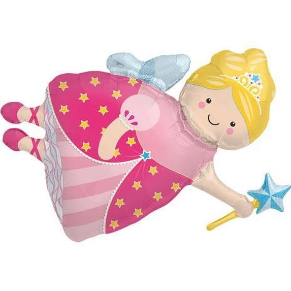 Northstar Fairy Godmother Fairytale Princess Super Shape 36" Foil Balloon, Pink