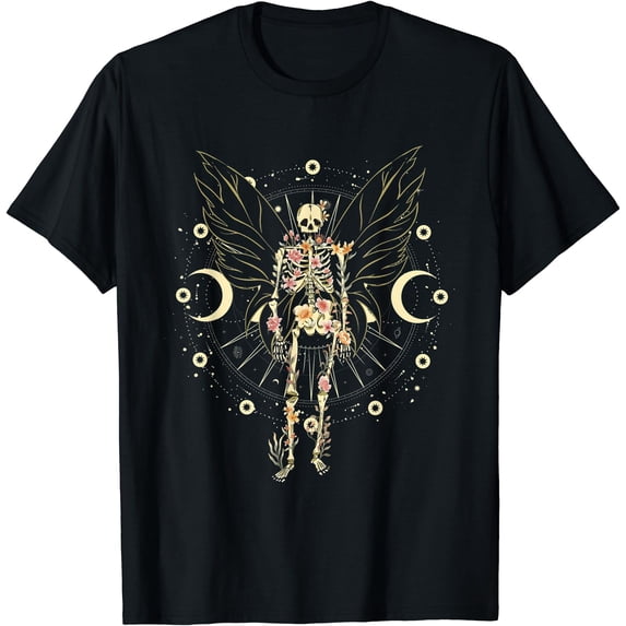 Fairy Grunge Fairycore Aesthetic Butterfly Skeleton Gothic T-Shirt ...