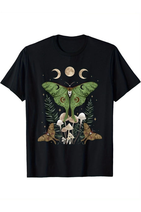 Fairy Grunge Fairycore Aesthetic Goth Luna Moth Mushroom T-Shirt
