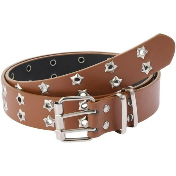 Fairy Grunge Leather Belts Y2K Women Star Punk Goth Buckle Grommet Waist Aesthetic Belt Accessories Fairycore 43''