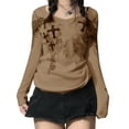 thumbnail image 1 of Fairy Grunge Long Sleeve Crop Top for Women Y2k Cross Wings Print Shirt Top Vintage Harajuku Tee Streetwear, 1 of 5