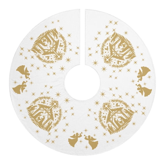 Medical Service Ribbon Fairy Heart Golden nativity Tree Skirt, 36 in, No Ribbon - Walmart.com
