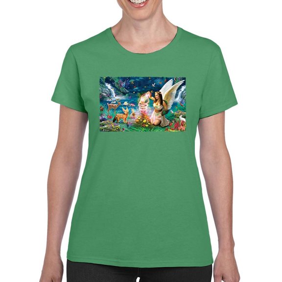 Fairy Helping Nature T-Shirt Women -Anthony Chirstou Designs, Female 3X-Large
