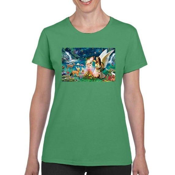 Fairy Helping Nature T-Shirt Women -Anthony Chirstou Designs, Female 5X-Large