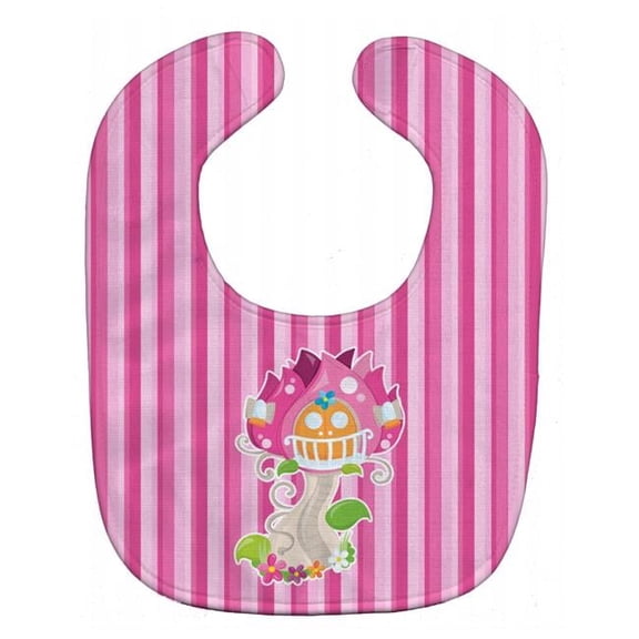 Fairy House Pink Stripes Baby Bib