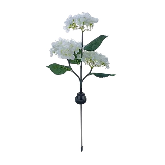 Fairy Hydrangea Lights, Twinkling Tree Solar Realistic LED Colorful Flower Light, IP65 Waterproof Artificial Flower with Stake, Long Lighting Time for Pathway Patio Yard Garden, White