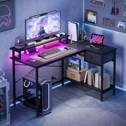 Fairy L Shaped Gaming Desk, 43in Computer Desk with Charging Port Black