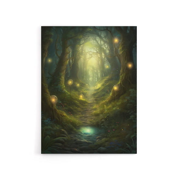 Fairy Land Enchanted Forest Path Fantasy Canvas Wall Art Print 12X16"