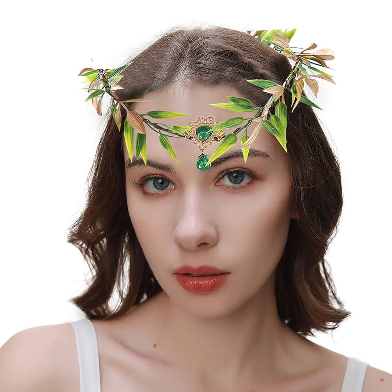 Fairy Leaf Rhinestone Headband Handmade Elf Princess  display picture 3
