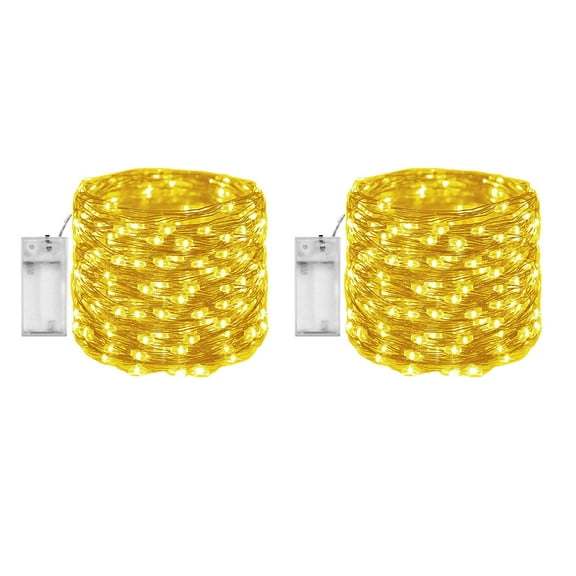 Fairy Light Battery Operated Timer(6-18H) 2Pack 3.2ft Copper Wire Twinkle Lights for Flower DIY indoor decoration Wedding Party vacation WW