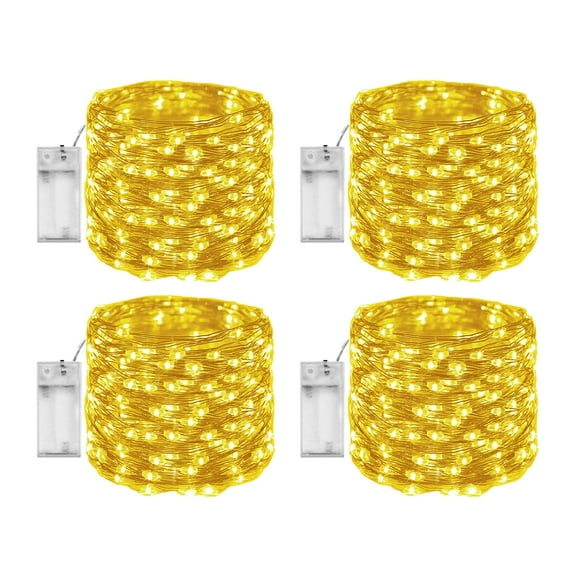 Fairy Light Battery Operated Timer(6-18H)4Pack 3.2ft Copper Wire Twinkle Lights for Flower DIY indoor decoration Wedding Party vacation WW