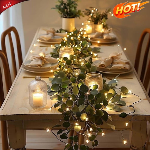 Fairy Light Olive Vine, 6.56ft LED Twinkling Tree Garland, Fairy Lights with Vines, Vine Lights with Timer, for Fireplace, Christmas, Thanksgiving, Home Decor