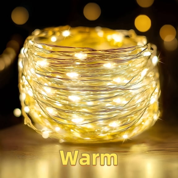 Fairy Light String LED Silver Wire Light String Battery Powered 10/ 20/ 30/ 50/ 100/ 200 LED Christmas Light String Supply for Bedroom Party Holiday Wedding Decoration Gift