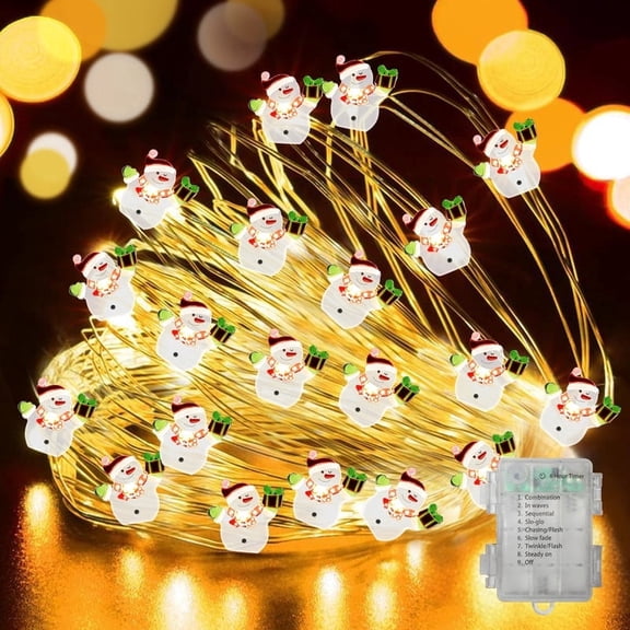 Fairy Lights Snowman Shapes 20 LED Battery String Lights