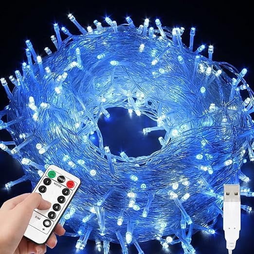 Fairy Lights, 5M 50LED Remote Control+USB LED Christmas LightsOutdoor Waterproof Clear Wire,Indoor Outdoor Rope Fairy String Lights Fairy String Christmas Tree Decorati