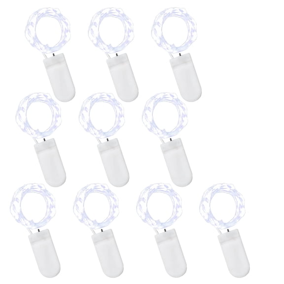 Fairy Lights Battery Opeed,10 Pack 3.3ft Silvery Copper Wire String Lights with10 LEDs,Ideal for Floral Arrangements,Gift Box Embellishments,Wedding Venues,Holiday Parties,Christmas Displays, White