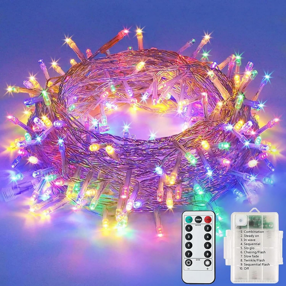 ArooickT Fairy Lights Battery Waterproof，Operated 120 LED Bright Battery Powered String Lights, Multi-colored Indoor/Outdoor Decorations