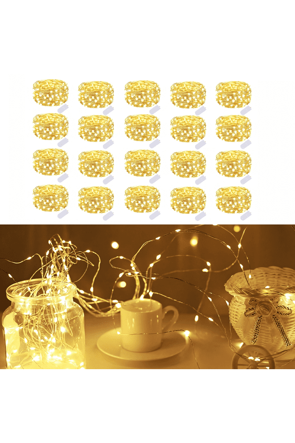 20 Pack Fairy Lights Battery Operated, 3.3ft 20 LED Mini String Lights for Indoor Party Valentines Day Decorations Warm White