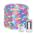 thumbnail image 1 of Fairy Lights Battery Operated,33Ft/10Meter 100 LEDs Silver Wire 8 Mode String Lights with Remote & Timer for Bedroom Christmas Party Wedding Decoration (Multicolor), 1 of 8