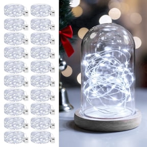 20 Pack Fairy Lights Battery Operated, 7ft 20 LED Mini String Lights, 3 Modes Waterproof Twinkle Lights for Mason Jars Wedding Party DIY Decoration, Cool White