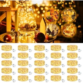 20 Pack Fairy Lights Battery Operated, 7ft 20 LED Mini String Lights, 3 Modes Waterproof Twinkle Lights for Mason Jars Wedding Party DIY Decoration, Warm White