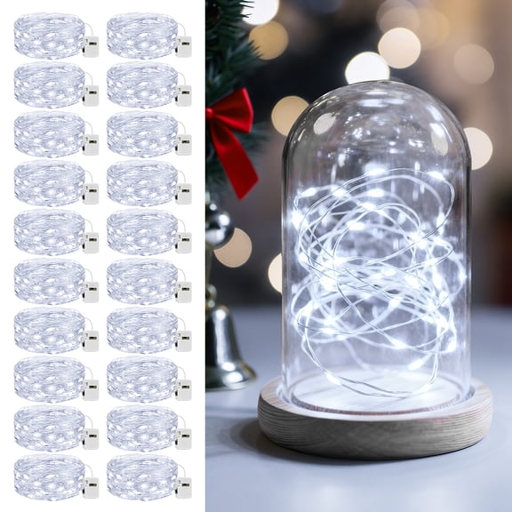 Fairy Lights Battery Operated, 7ft 20 LED Mini String with 3 Modes, Waterproof for Mason Jar, Vase, Wedding and Party Decor