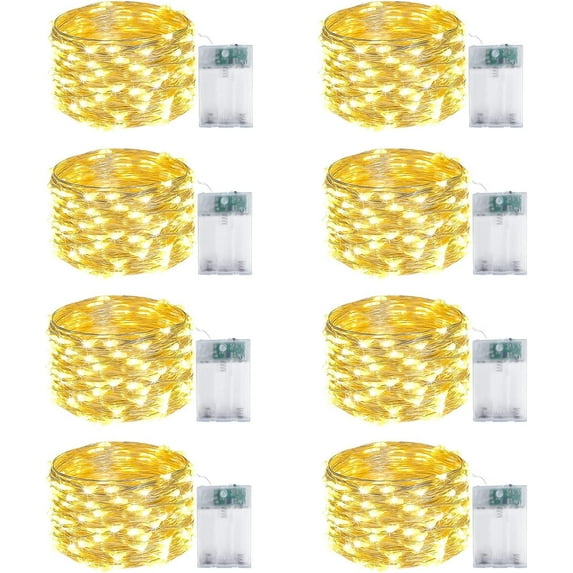 Fairy Lights Battery Operated with Timer, Waterproof 16FT 50 LED String Lights Outdoor Indoor, Cuttable Twinkle Lights for Christmas Home Bedroom Wedding DIY Centerpiece Birthday