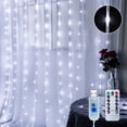 thumbnail image 1 of Fairy Lights Curtain Lights,GHODEC 7.9Ft x 5.9Ft 144LED Outdoor Lights USB Powered,8 Modes & Waterproof LED String Lights with Remote Control for Indoor/Outdoor Window Wedding Party Wall Decor (White), 1 of 7