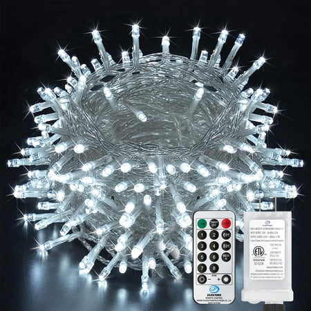 Fairy Lights Waterproof,220LED 82ft Fairy Lights Plug in,String Lights Main Powered with Remote Control,8 Mode Christmas Lights Indoor/Outdoor for Tree Wedding Party Room Decorations(Cool White)
