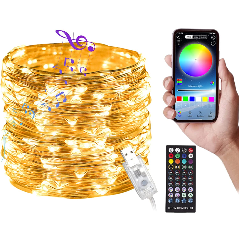 Fairy Lights Plug in, LED Fairy Lights with RGB Color Changing Twinkle ...