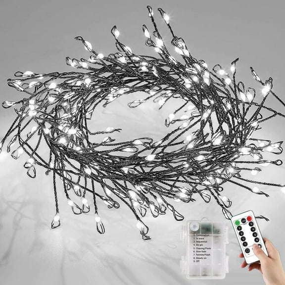 Fairy Lights with Remote - Firecrackers String Lights 4.92Ft 50 LED Waterproof Cluster Christmas Lights, Battery Operated Fire Crackers Garland for Bedroom, Garden