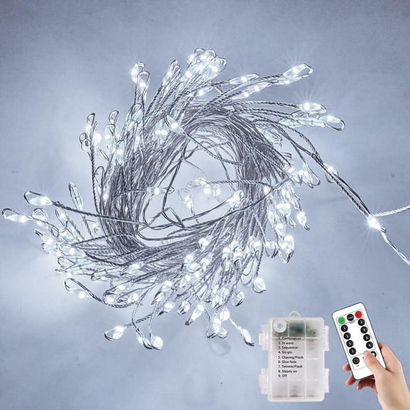 Fairy Lights with Remote - Firecrackers String Lights 4.92Ft 50 LED Waterproof Cluster Christmas Lights, Battery Operated Fire Crackers Garland for Bedroom, Garden, Party Decor